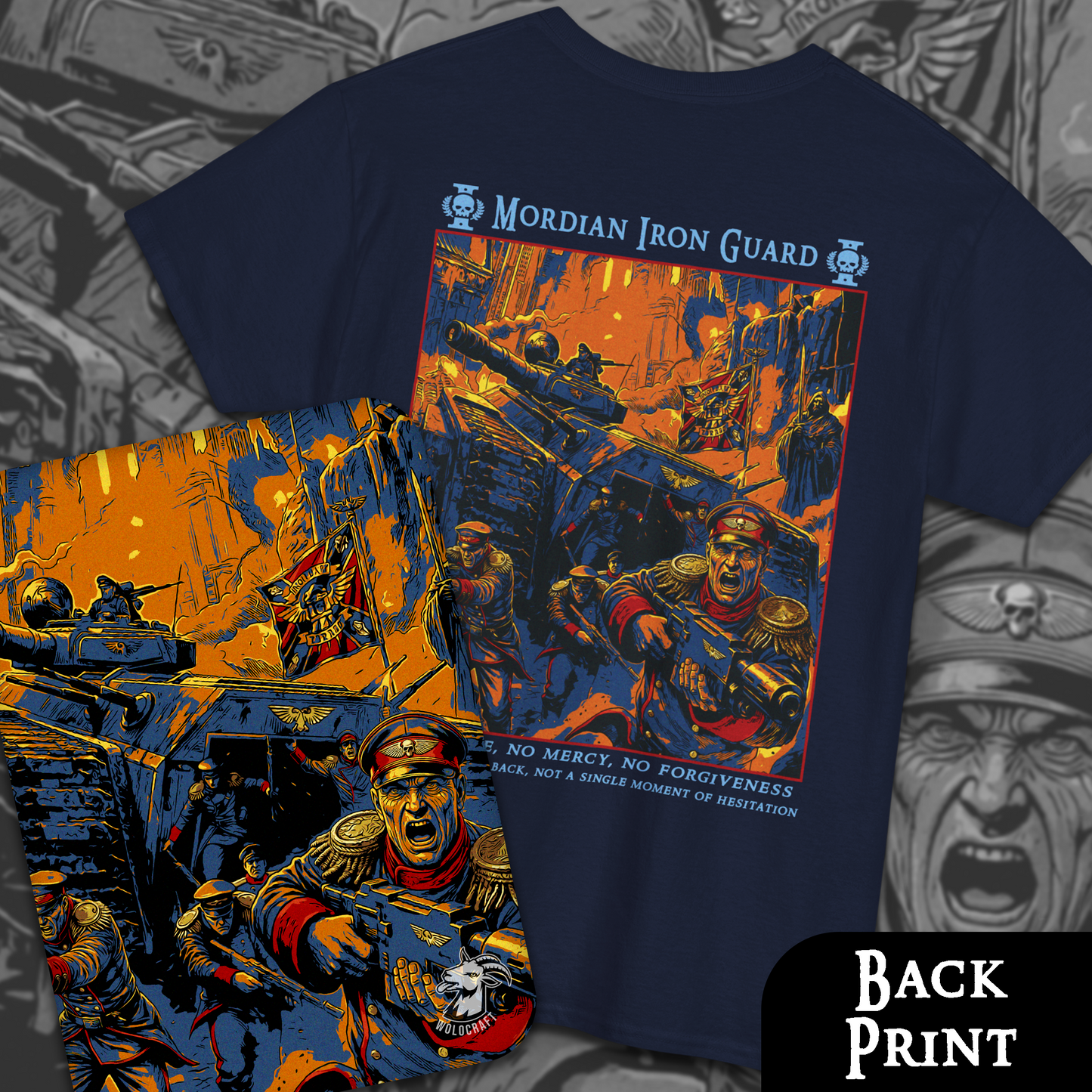 Mordian Iron Guard | Back Print T-Shirt