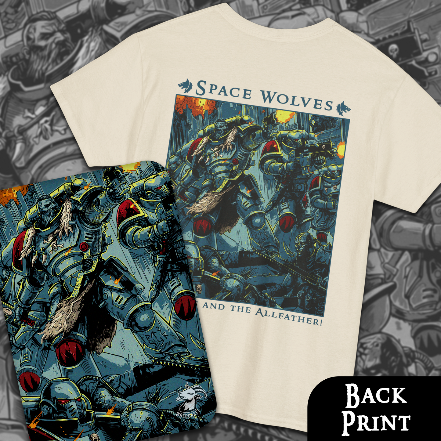 Space Wolves - For Russ | Back Print T-Shirt