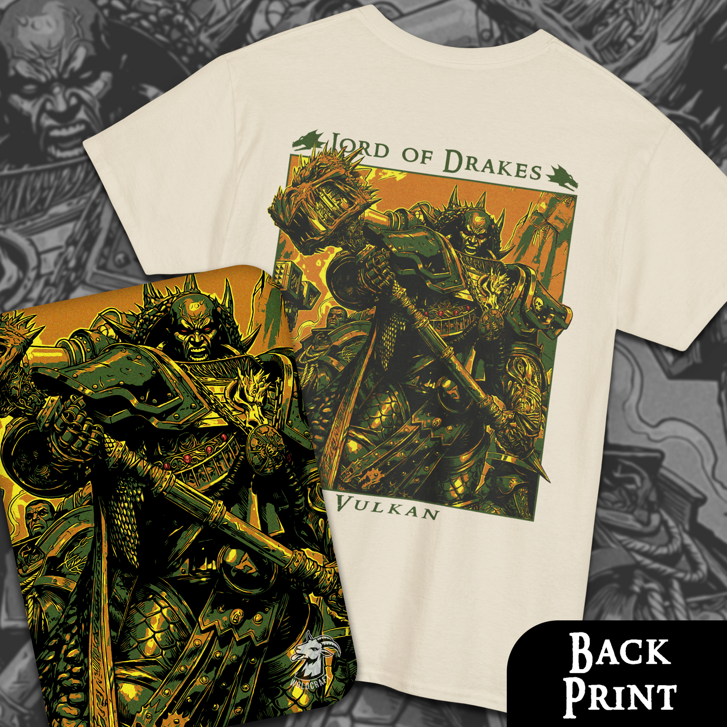 Vulkan - Lord Of Drakes | Back Print T-Shirt