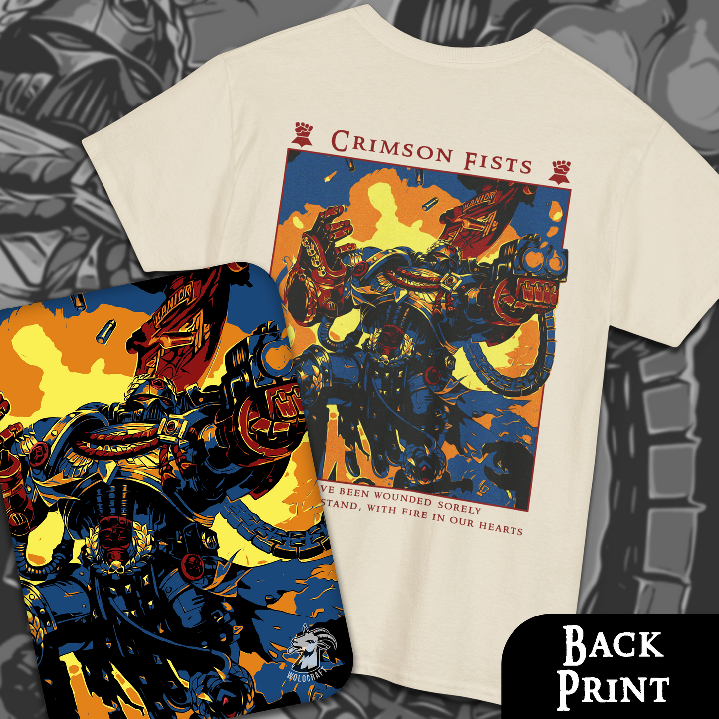 Crimson Fists - Warhammer 40k | Back Print T-Shirt
