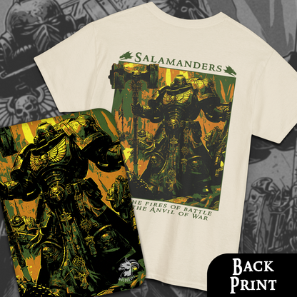 Salamanders - Into The Fires Of Battle | Back Print T-Shirt