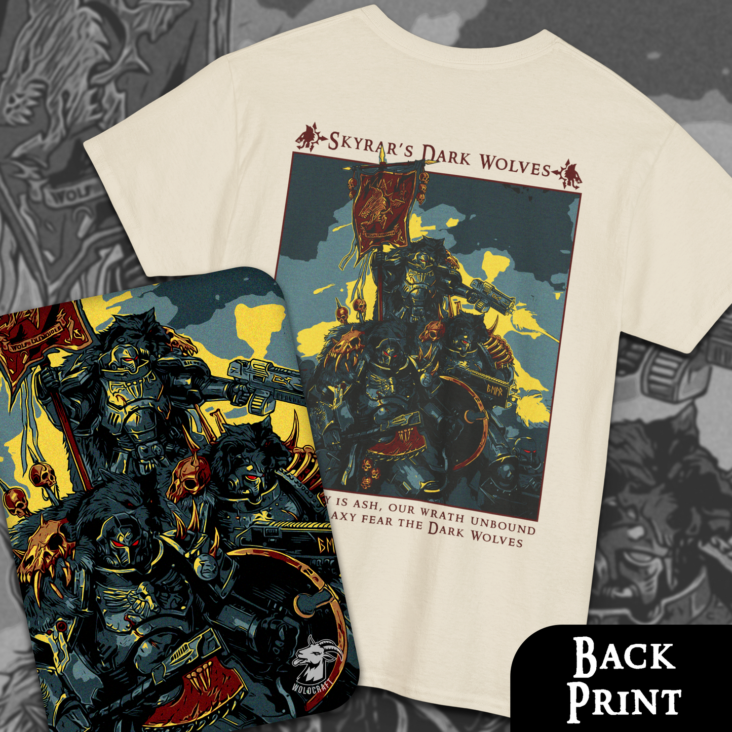 Skyrar's Dark Wolves | Back Print T-Shirt