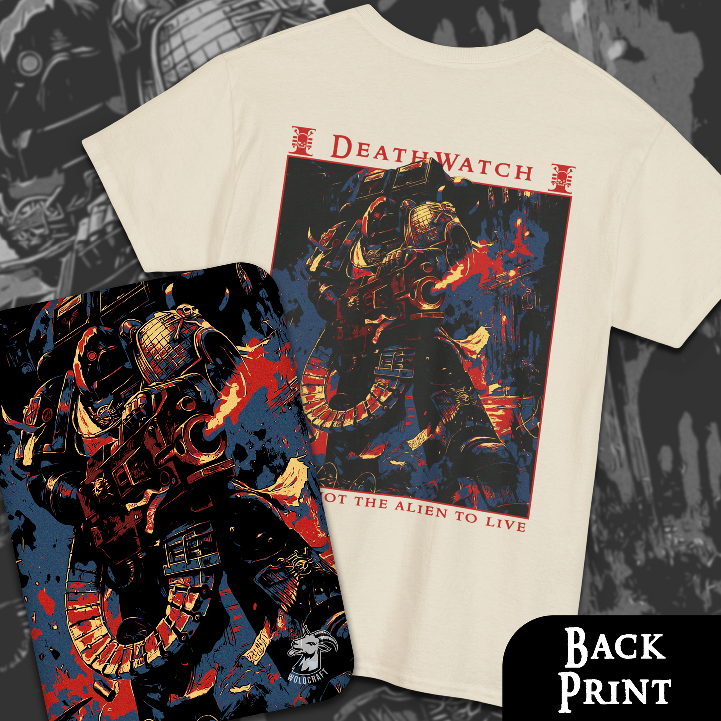 DeathWatch - Warhammer 40k | Back Print T-Shirt