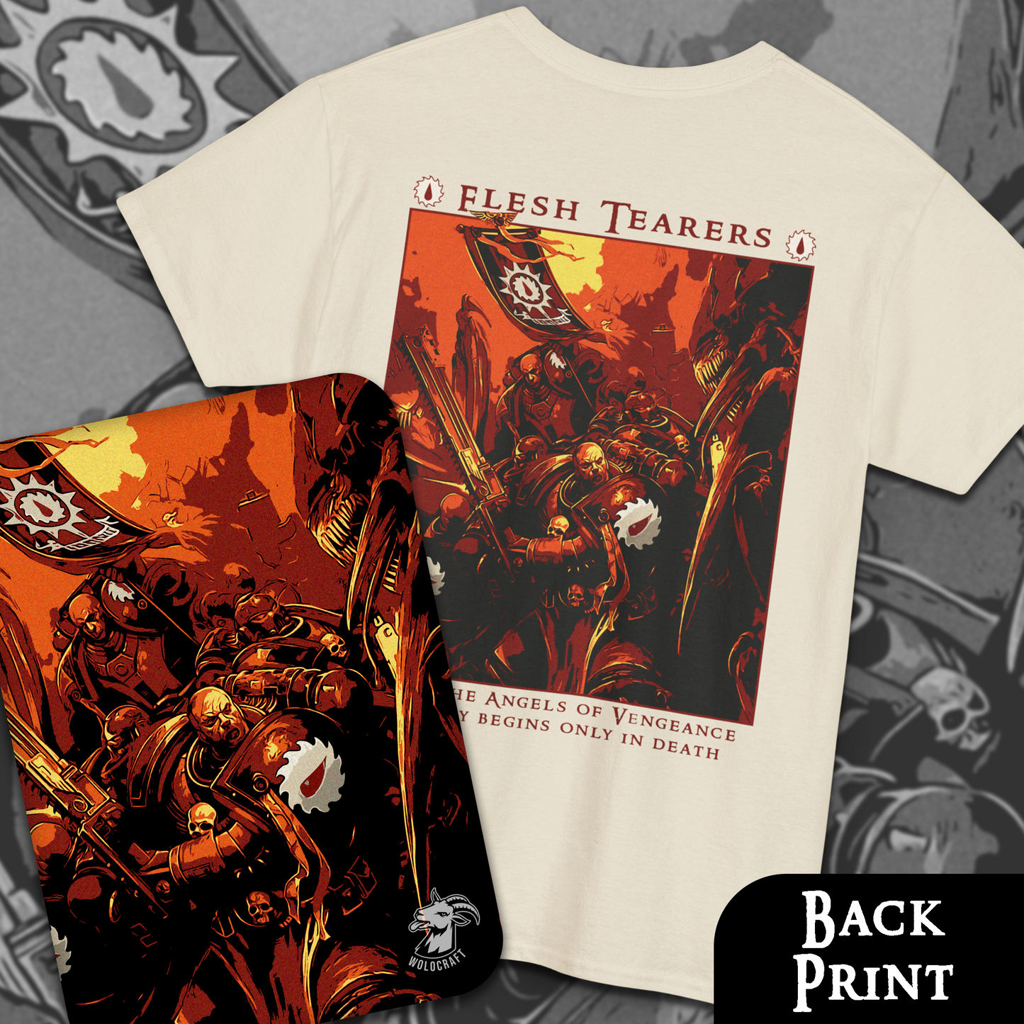 Flesh Tearers - Warhammer 40k | Back Print T-Shirt