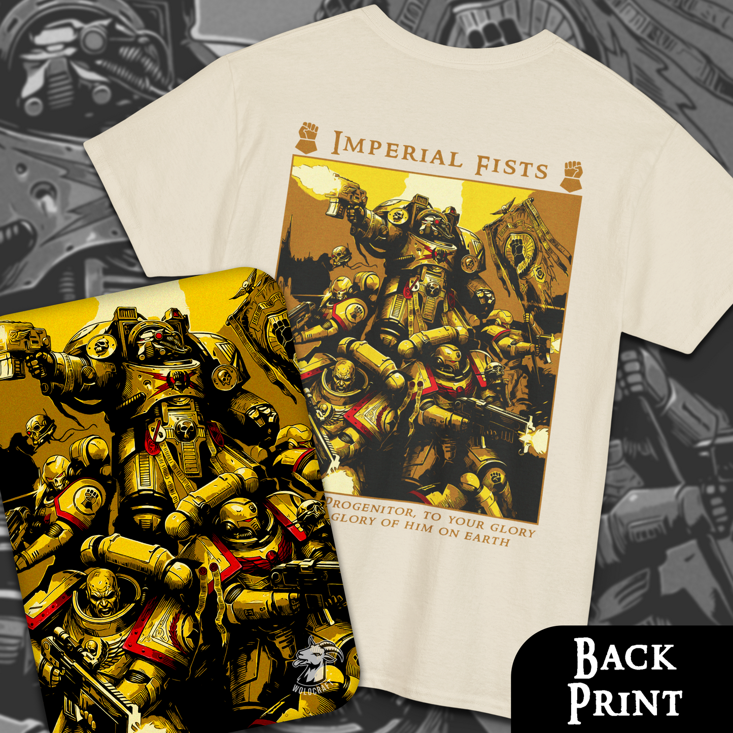 Imperial Fists - Warhammer 40k | Back Print T-Shirt