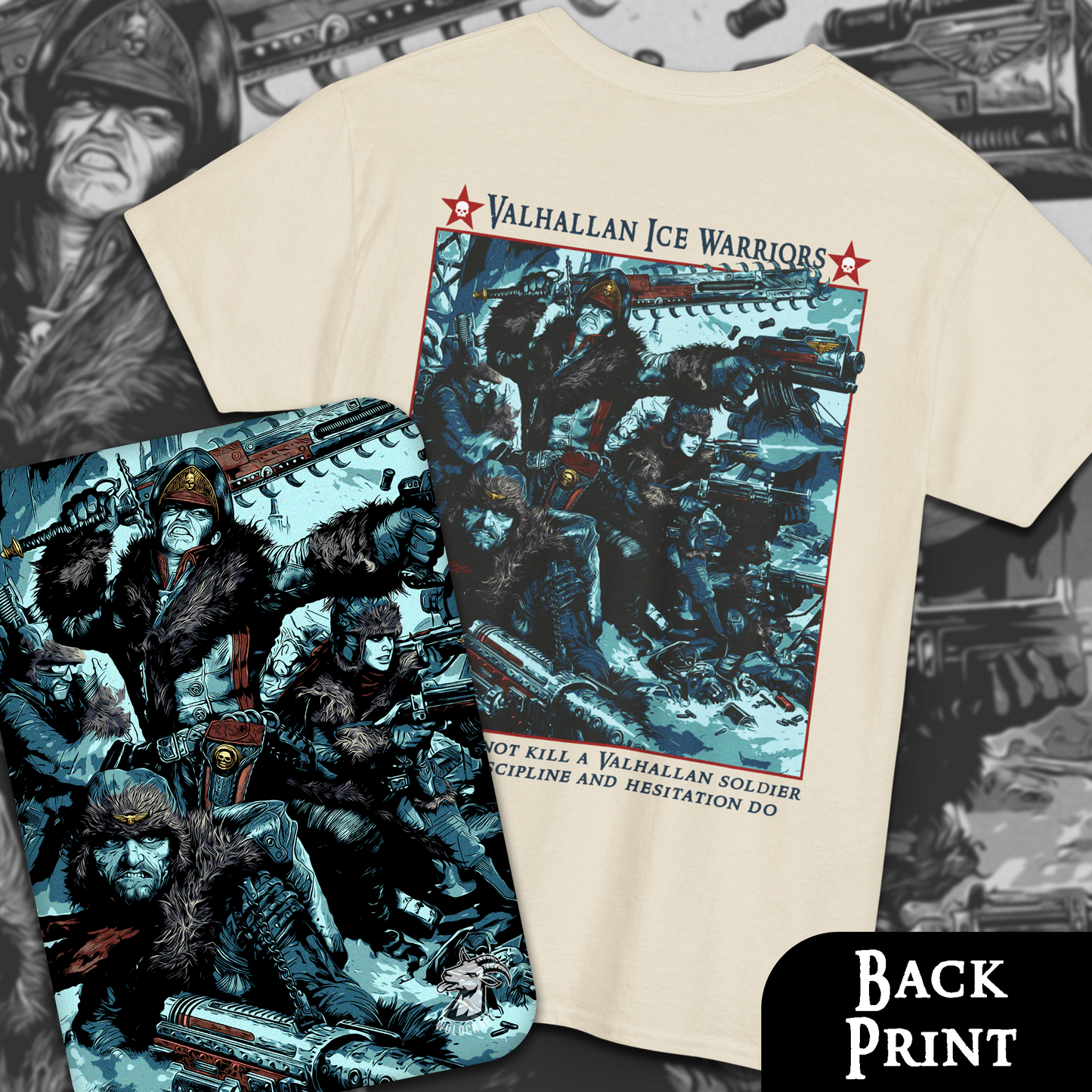 Valhallan Ice Warriors - Astra Militarum | Back Print T-Shirt
