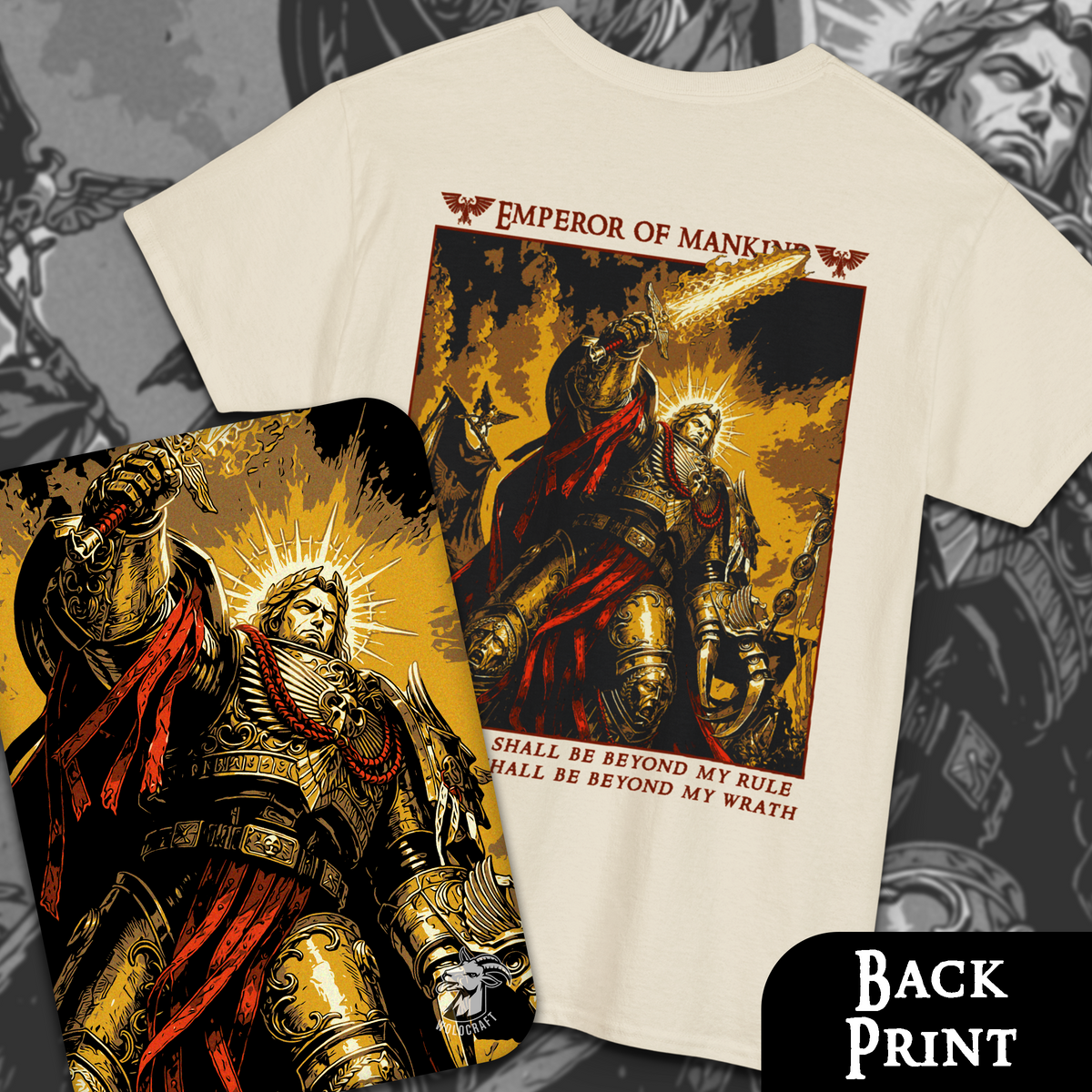 Emperor of Mankind - Warhammer40k | Back Print T-Shirt