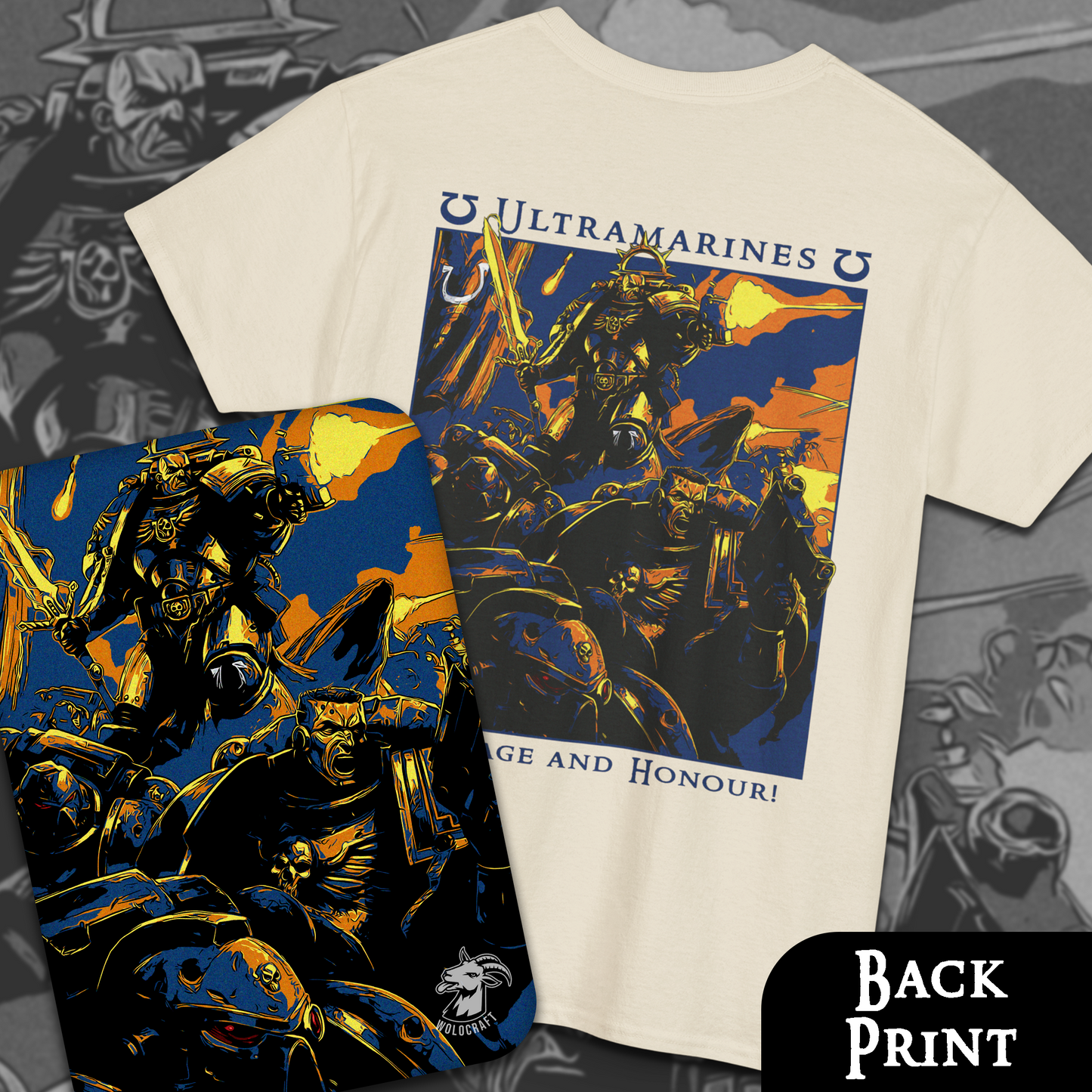 Ultramarines - Courage And Honour | Back Print T-Shirt