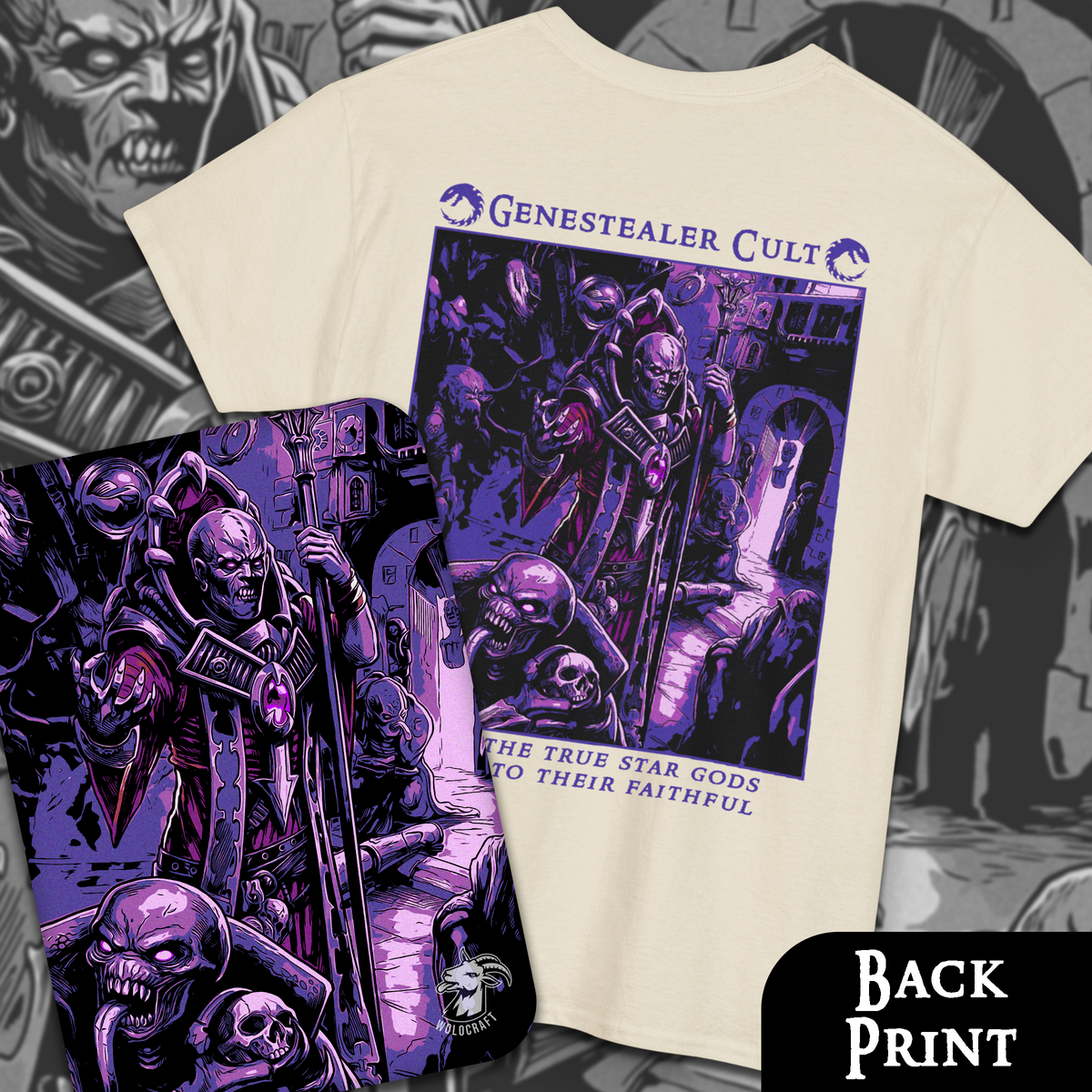 Genestealer Cult - True Star Gods | Back Print T-Shirt