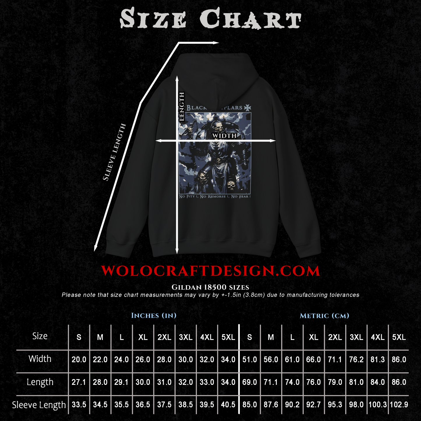 Black Templars - No Pity, No Remorse, No Fear | Hoodie