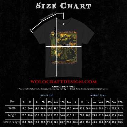 Salamanders - Into The Fires Of Battle | Back Print T-Shirt