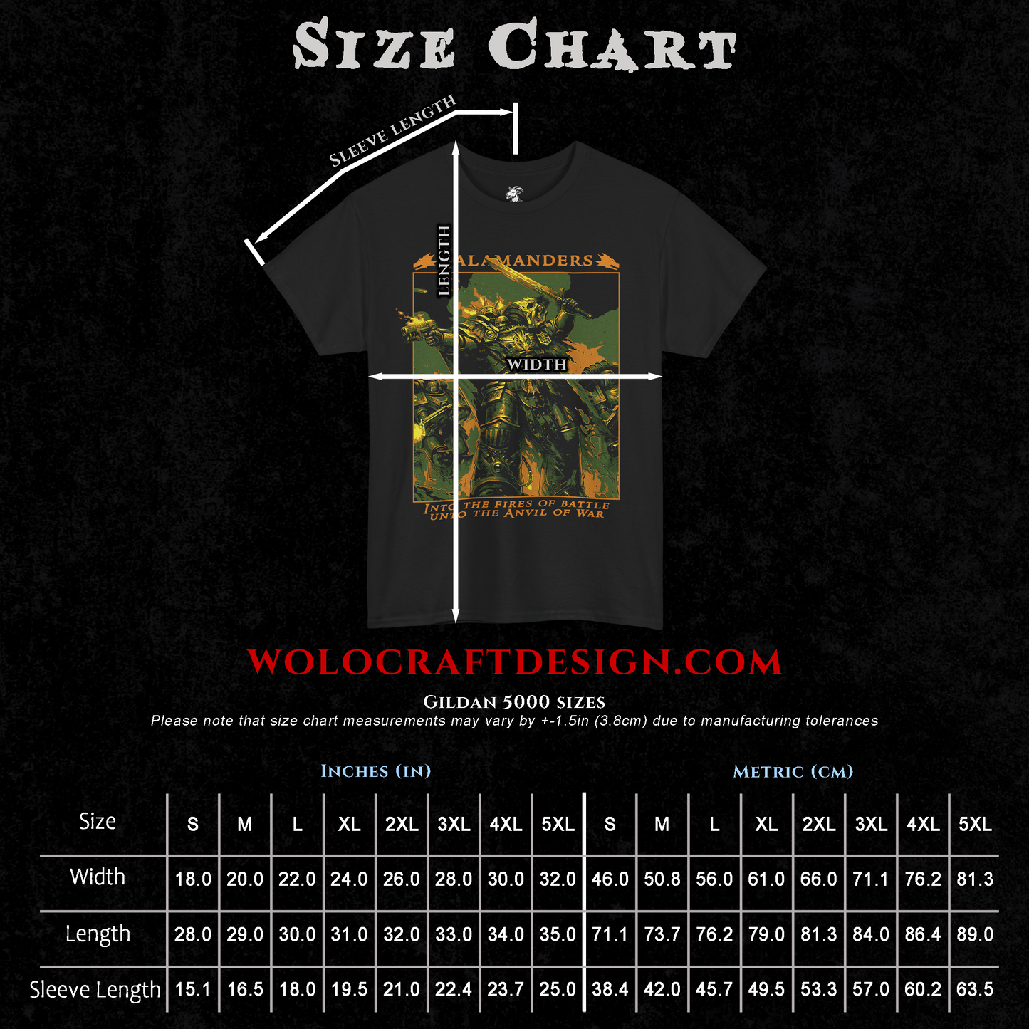 Salamanders - Unto The Anvil of War | Back Print T-Shirt