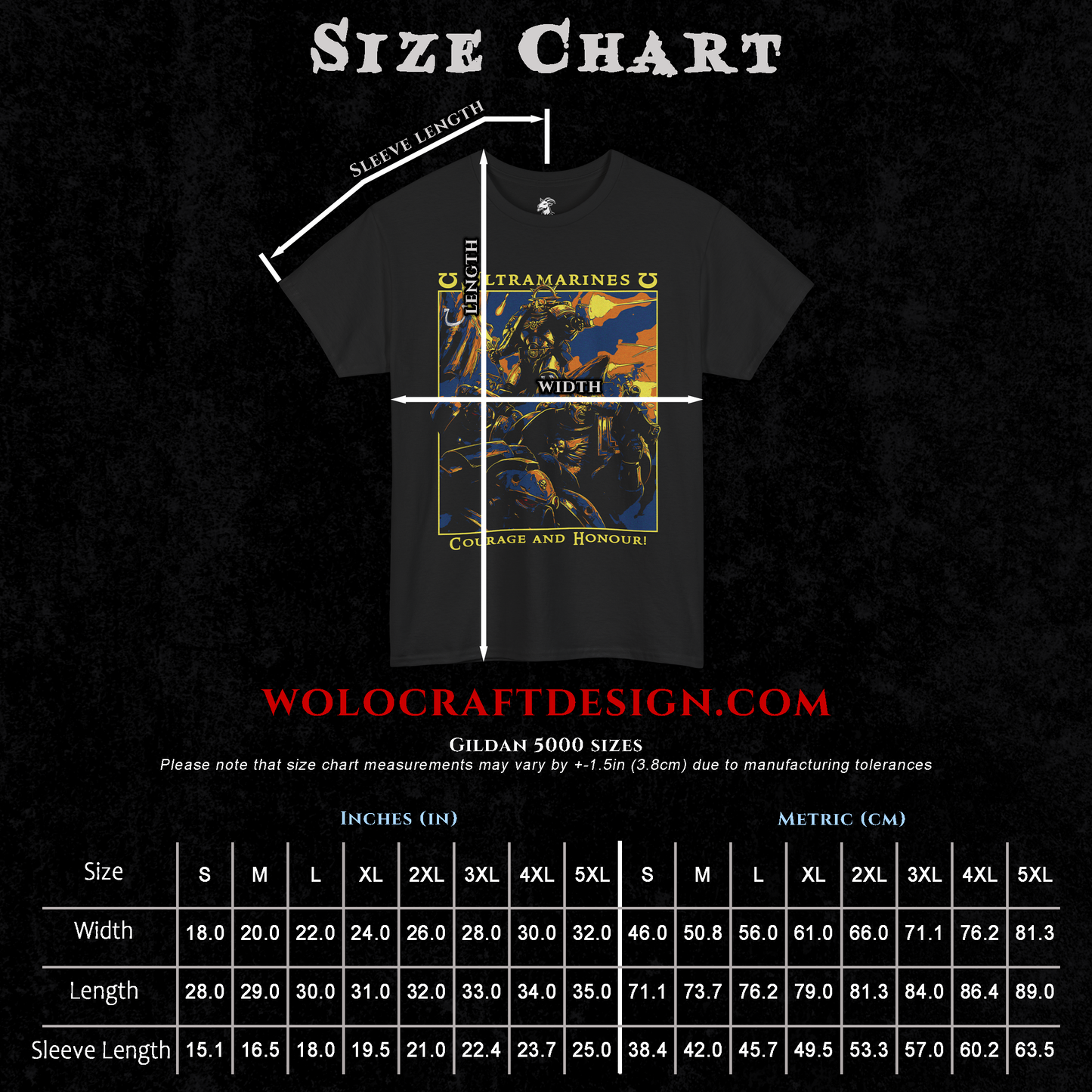 Ultramarines - Courage And Honour | Back Print T-Shirt