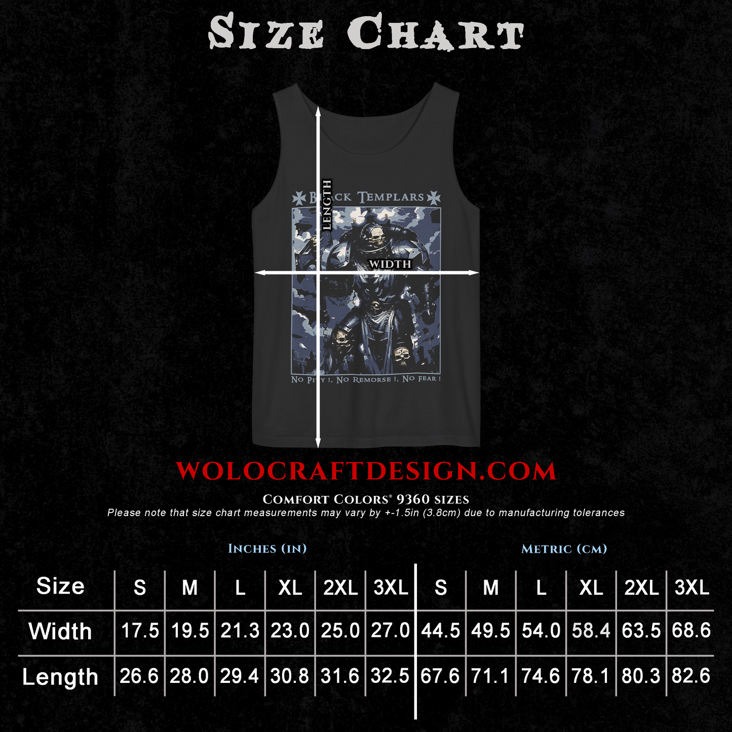 Black Templars - No Pity, No Remorse, No Fear | Tank Top